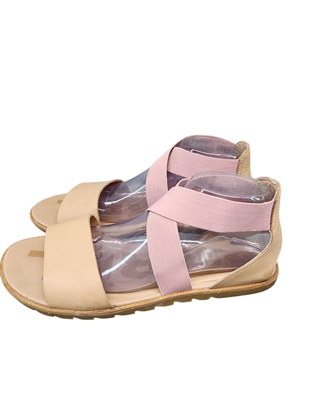 Sorel Shoes Womens Size 10.5 Ella II Tan & Pink Flat Sandals *Read*